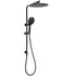 Matt Black Shower Set 12" Large Rain Head Handheld Sliding Rail Arm Round WELS