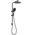 Matt Black Round 9" Rainfall Head Handheld Sliding Rail Wall Arm Dual Shower Set