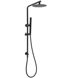 Matt Black Round 8" Rain Shower Head 3 Mode Handheld 2 in 1 Wall Arm Set