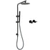 Matt Black Round 8" Rain Shower Head 3 Mode Handheld 2 in 1 Wall Arm Taps Set