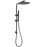 Round 300mm Rain Shower Head Brass Handheld Riser Rail Set Diverter Matt Black