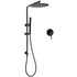 Matt Black Round 300mm Rain Shower Head Brass Handheld Riser Rail Set Diverter Mixer