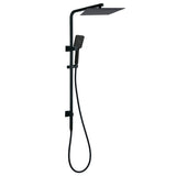 Dual Shower Square Large 12" Rainfall Head 3 Modes Handheld Wall Rail Matt Black