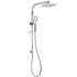 Brushed Nickel Square Twin Shower Set 8" Rain Head 3 Modes Handheld Silding Rail Arm