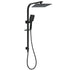 WELS Matt Black Dual Shower Set 10" Square Rain Head Handheld Silde Rail Arm Kit