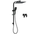 Dual Shower Set Matt Black 12" Rainfall Head 3 Modes Handheld Silding Rail Combo Double Taps
