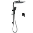 Dual Shower Set Matt Black 12" Rainfall Head 3 Modes Handheld Silding Rail Combo Mixer