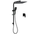 WELS Matt Black Dual Shower Set Large 16" Rainfall Head 3 Modes Handheld Silding Rail Combo Mixer