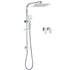 WELS Chrome 8" Twin Square Shower Set Rain Head 3 Modes Handheld Sliding Rail + Taps