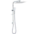 Chrome Dual Square Shower Set 12" Rain Shower Head 3 Function Handheld Rail Arm