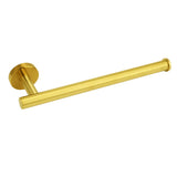 Bathroom Brushed Gold Round Towel Rack Holder Hook Clothes Hanger Wall Mounted