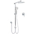 Chrome 10" Round Rain Handheld Daul Shower Head Arm Sliding Rail Wall Mounted Mixer