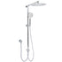 WELS Chrome Round Large 12" Rain Shower Head 3 Modes Handheld Wall Arm Rail 2in1 Set