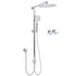 WELS Round Large 12" Rain 2in1 Shower Head 3 Modes Handheld Wall Rail Brass Twin Taps