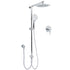 WELS Chrome Round 9" Rainfall Dual Shower Head & Handheld Sliding Rail Wall Arm + Single Mixer