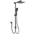 Matt Black 2in1 Set 8" Square Thin Shower Head Handheld Adjustable Silding Rail Arm