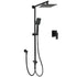 Matt Black 2in1 Set 8" Square Thin Shower Head Handheld Adjustable Silding Rail Mixer
