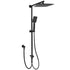 WELS Matt Black 2in1 Square 10" Rain Shower Head 3 Mode Handheld Adjustable Rail Set