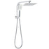 Chrome Square Twin Rain Shower 8" Head 3 Mode Handheld Diverter Wall Arm Set