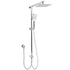 Chrome Square 8" Rain Shower Head 3 Mode Handheld Sliding Rail Arm 2 IN 1 Set Diverter