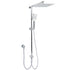 Chrome Square 10" Twin Shower Head Handheld Sliding Rail Set Wall Inlet Diverter