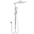 WELS Dual Square Shower Head 12" Rain Rose + 3 Modes Handheld Diverter Rail Arm Set