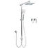 WELS Square Plastic Shower 8" Rainfall Head 3 Mode Handheld Sliding Rail Wall Arm + Twin Taps