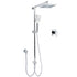 WELS Square Plastic Shower 8" Rainfall Head 3 Mode Handheld Sliding Rail Wall Arm With Mixer