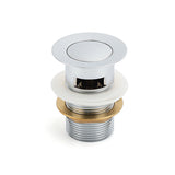 32mm Pop Up Push Brass Waste Plug Overflow Basin Sink Drain Chrome Kit Watermark