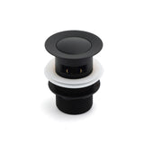 Matt Black Brass 32mm Push Pop Up Waste Plug Overflow Basin Sink Drain Outlet
