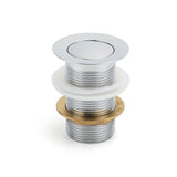 Silver 32mm Pop Up Push Brass Plug Without Overflow Basin Drain Waste Watermark