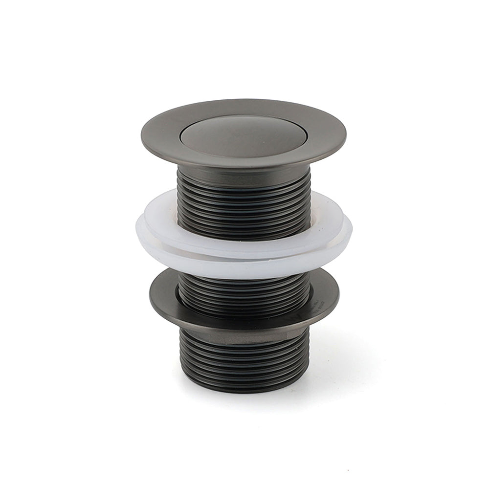 Gun Metal Brass 32mm Push Pop Up Plug Non-Overflow Basin Sink Drain Outlet Waste