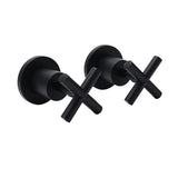 Matt Black 1/4 Turn Twin Taps Hot Cold Water Control Mixer For Bath Spout Shower