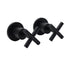 Matt Black 1/4 Turn Twin Taps Hot Cold Water Control Mixer For Bath Spout Shower