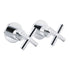 Mirror Chrome 1/4 Turn Twin Taps Hot Cold Water Control Mixer For Bath Spout Set