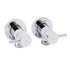 Chrome Round Wall Mounted 1/4 Turn Hot Cold Tap Pair Set For Washing Machine