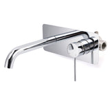 WELS Chrome Round Wall Mounted Basin Vanity Mixer Bath Tub Bubble Faucet Spout