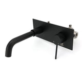 Matt Black Round Basin Mixer Bathtub Wall Mounted Faucet Tap Laundry Spout Set
