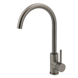 Gun Metal Round Kitchen Mixer Sink Tap 360° Swivel Laundry Basin Faucet Spout Set