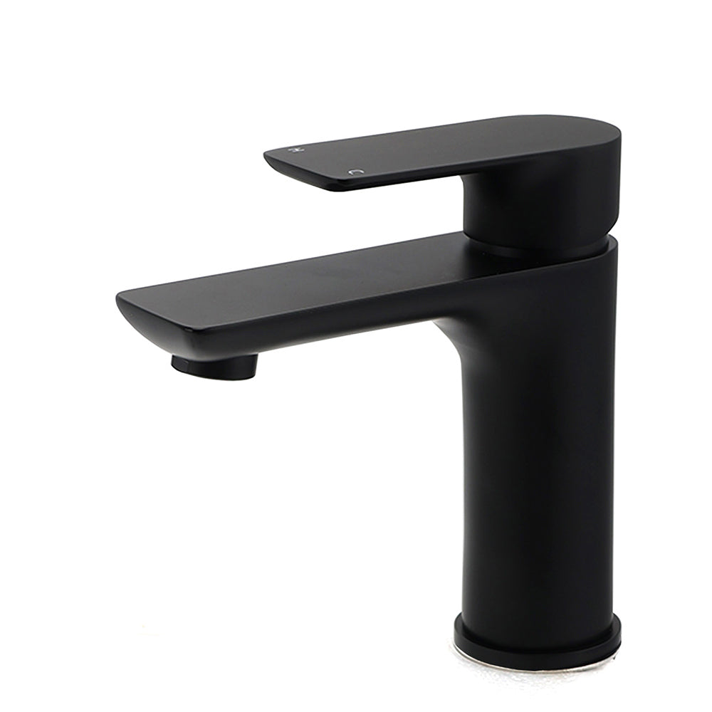 WELS Matt Black Basin Mixer Bathroom Vanity Laundry Sink Flick Faucet Tap Valve
