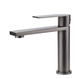 Gun Metal Rounded Square Short Basin Mixer Vanity Sink Faucet Laundry Spout Tap