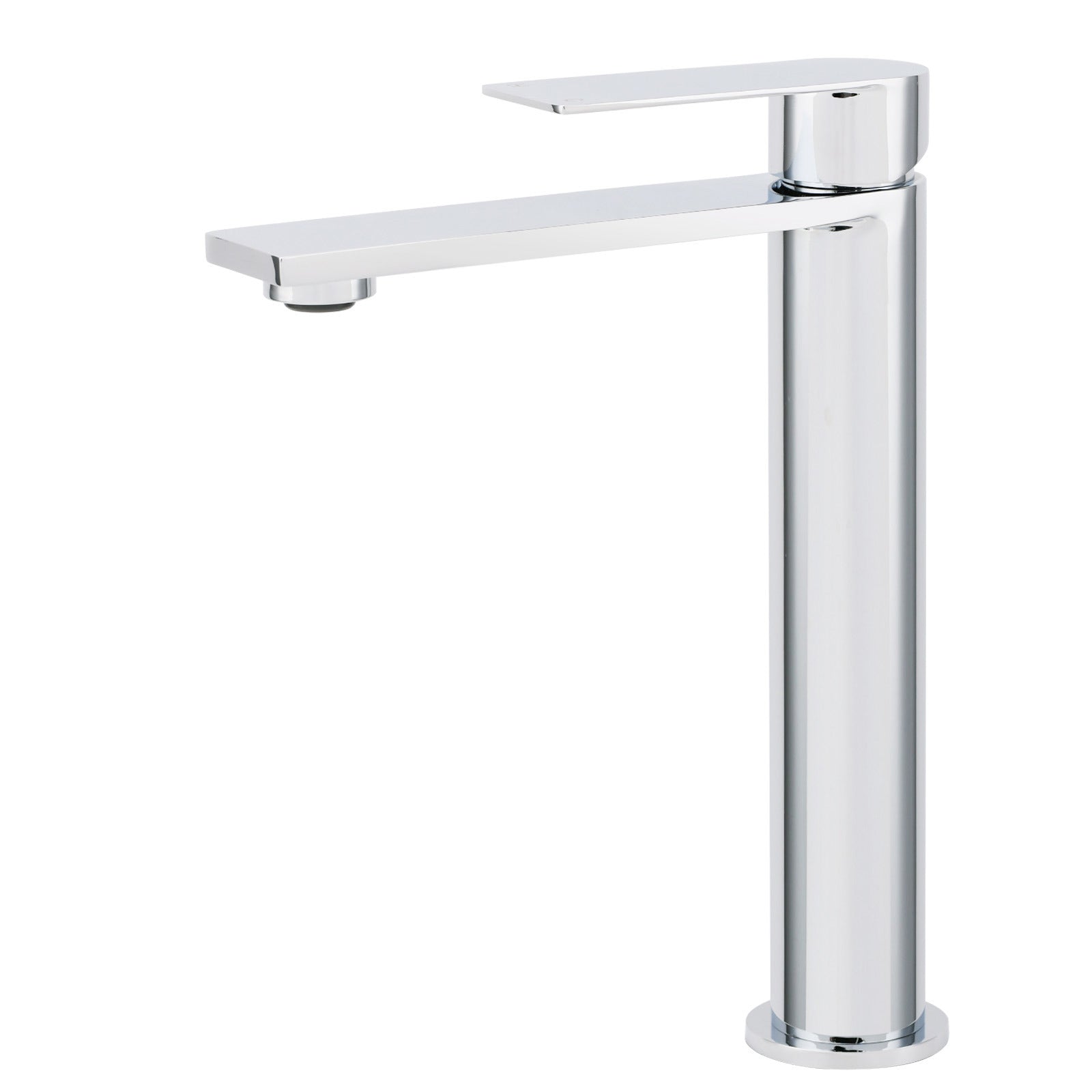 WELS Polished Chrome Tall Basin Mixer Vanity Sink Faucet Spout Laundry Flat Tap