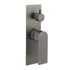 Gun Metal Grey Square Wall Mounted Shower Mixer Diverter 2 Ways Switch Valve Set