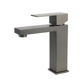 Gun Metal Square Cubic Basin Mixer Faucet Hot Cold Tap Kitchen Laundry Vanity Set