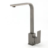 WELS Gun Metal Square Gooseneck Swivel Laundry Kitchen Mixer Faucet Sink Tap Set