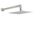 Brushed Nickel 10" Square Rainfall Shower Head + 400mm Straight Wall Mount Arm