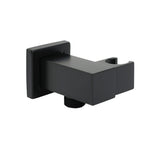 Matt Black Square Water Inlet Shower Head Bracket Adjustable Holder Wall Elbow Connector