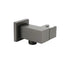 Gun Metal Grey Square Shower Head Holder Bracket Inlet Elbow Water Connector Kit