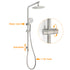 WELS Brushed Nickel 2in1 Shower Set Sliding Rail Arm 8" Round Head Handheld Small Face Mixer