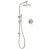 WELS Brushed Nickel Dual Shower Set Sliding Rail Arm 8" Round Head Metal Handheld Wall Mixer